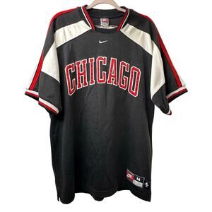 Md Vtg 90s Nike Michael Jordan Bulls Warm-Up Practice Jersey Tee MJ Last Dance